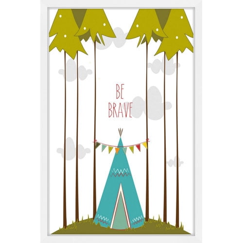 Marmont Hill Blue Teepee 20-Inch x 30-Inch Framed Wall Art