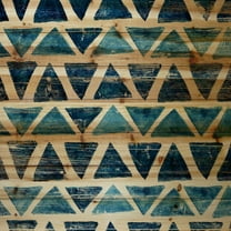 Marmont Hill Blue Triangles Pinewood Wall Art, 12" x 12"