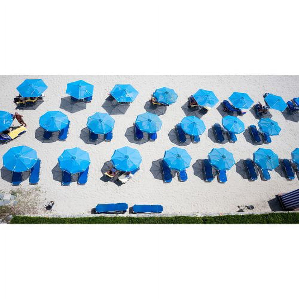 Marmont Hill "Blue Umbrellas" Painting Print on Wrapped Canvas