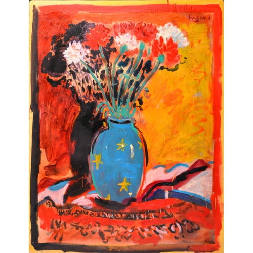 Marmont Hill "Blue Vase" by Wayne Ensrud Painting Print on Canvas