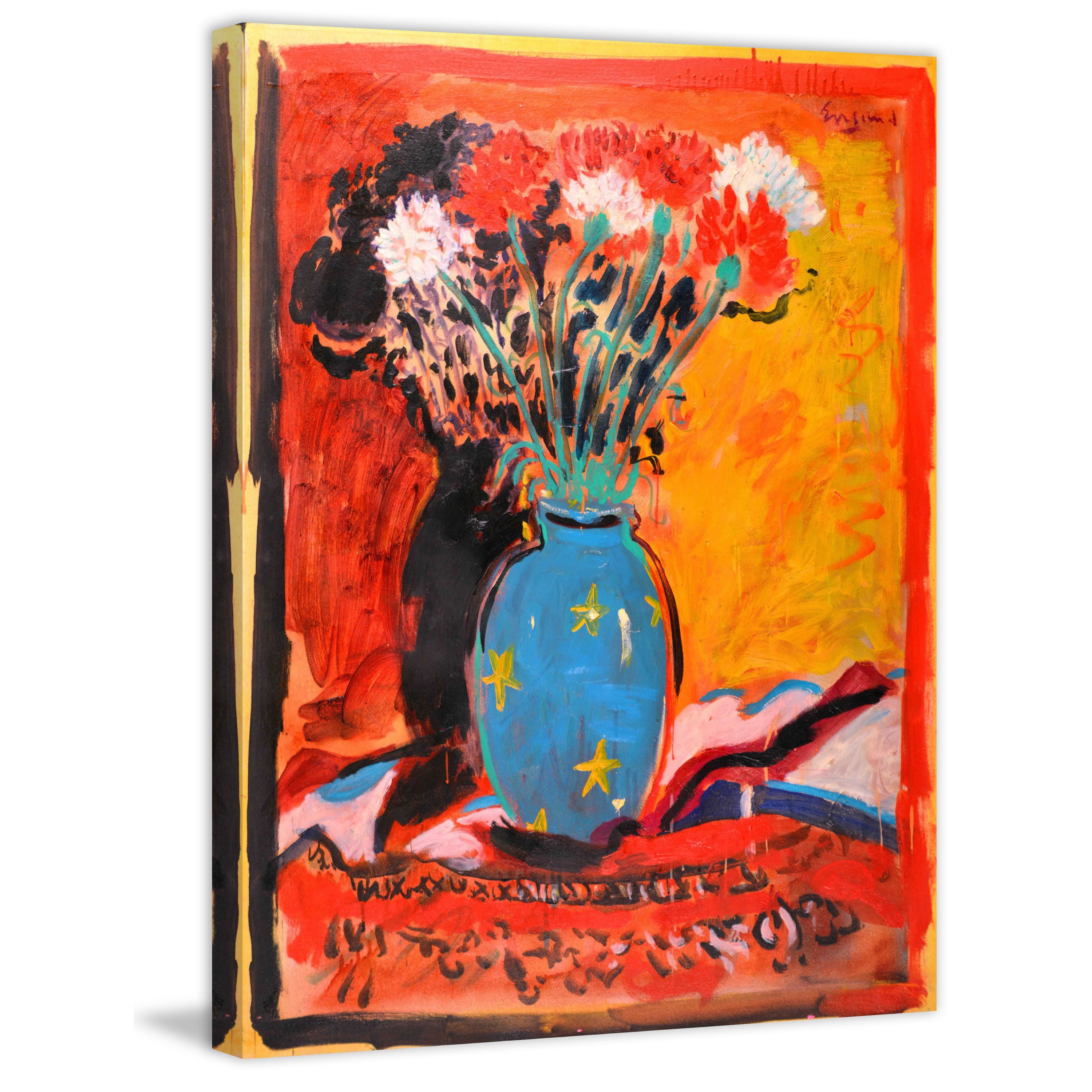 Marmont Hill "Blue Vase" by Wayne Ensrud Painting Print on Canvas