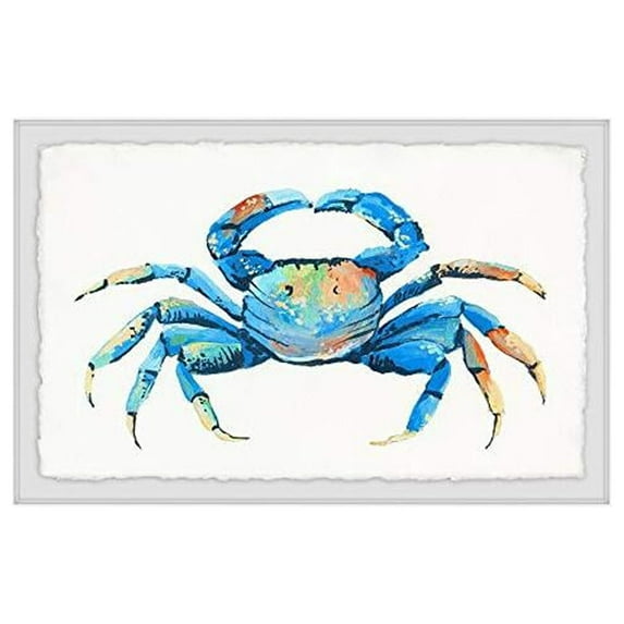 Marmont Hill Blue and Orange Crab Framed Painting Print