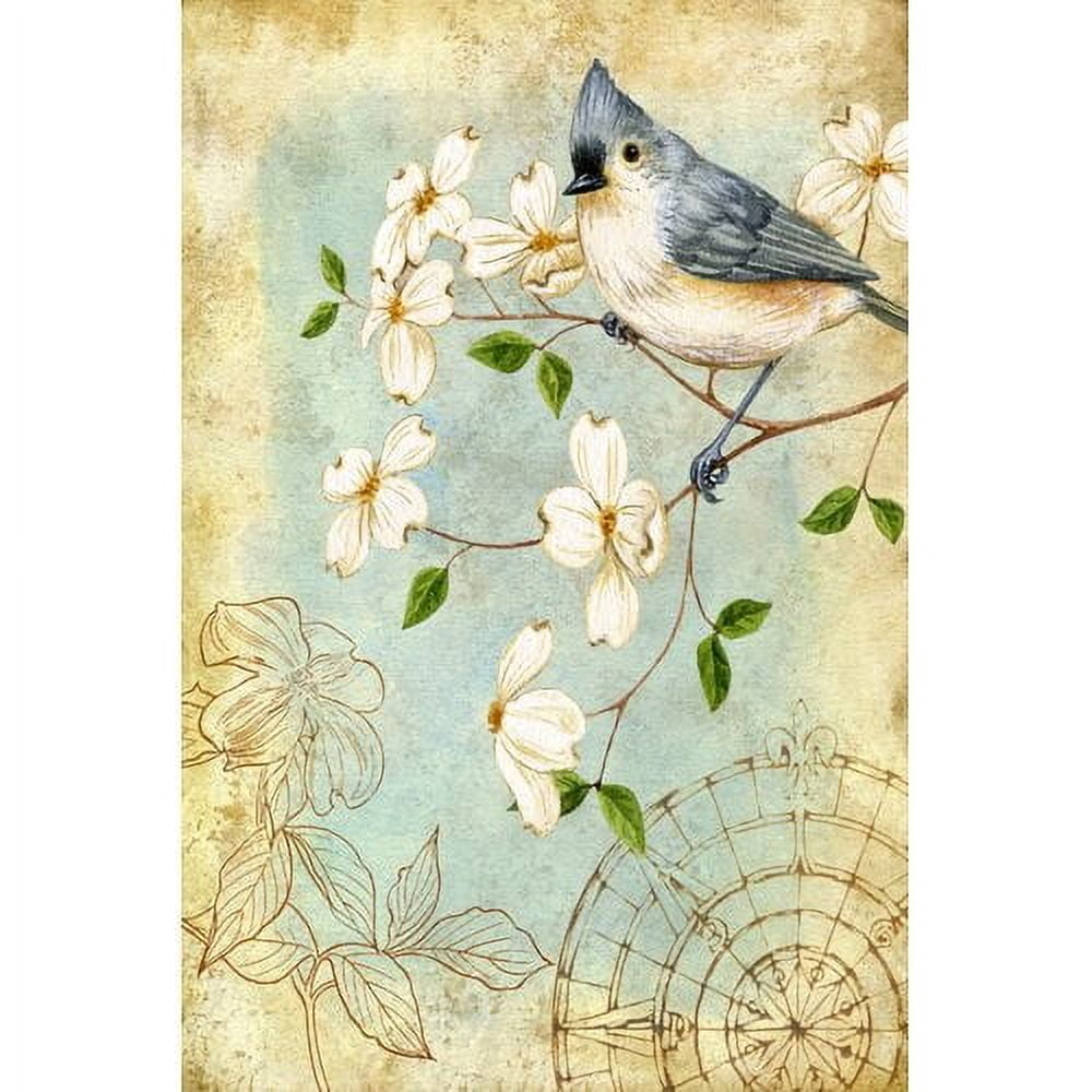 Marmont Hill "Bluejay & Blooms" Painting Print on Wrapped Canvas