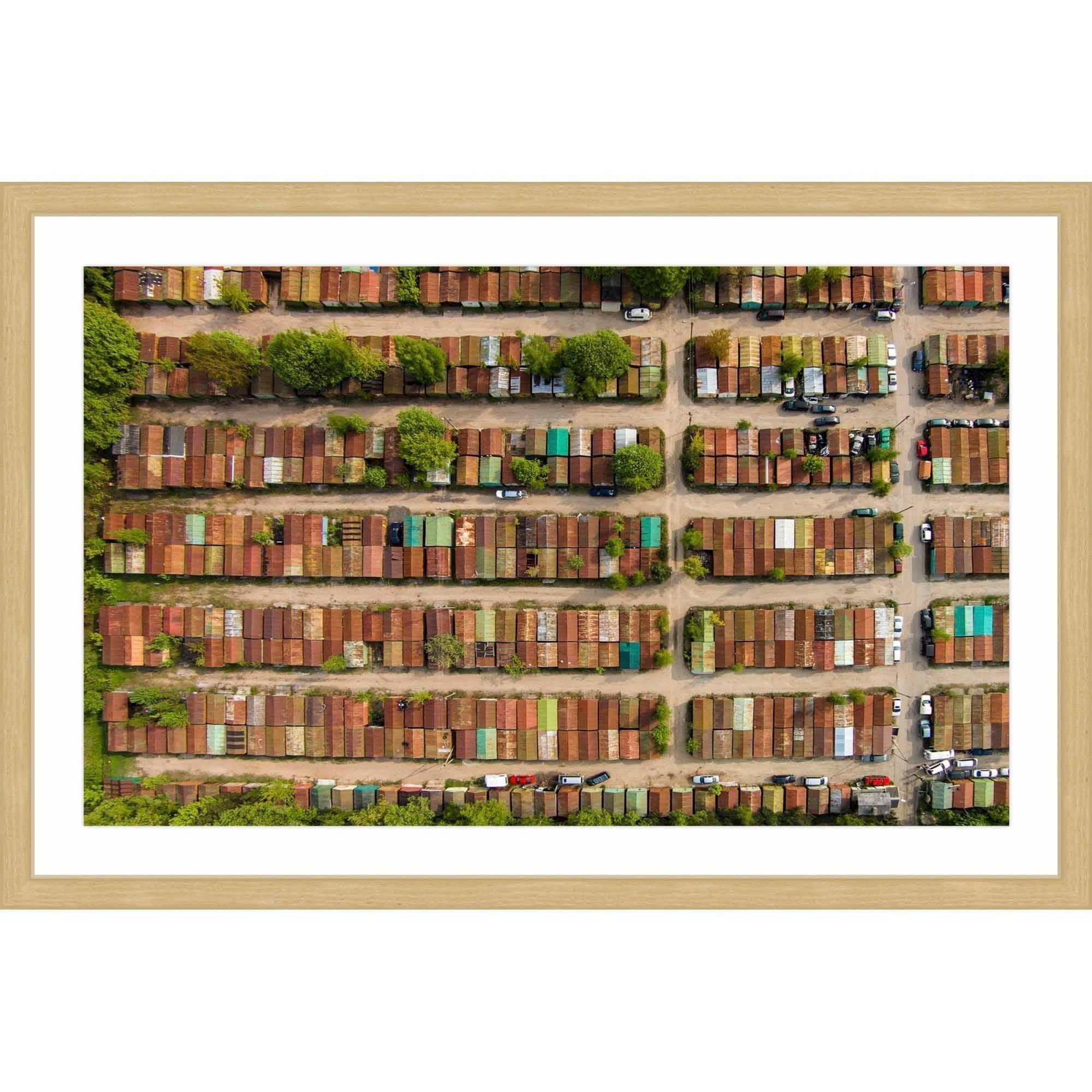 Marmont Hill "Bo x cars" By Karolis Janulis Framed Painting Art Print, 18.0" x 1.5"