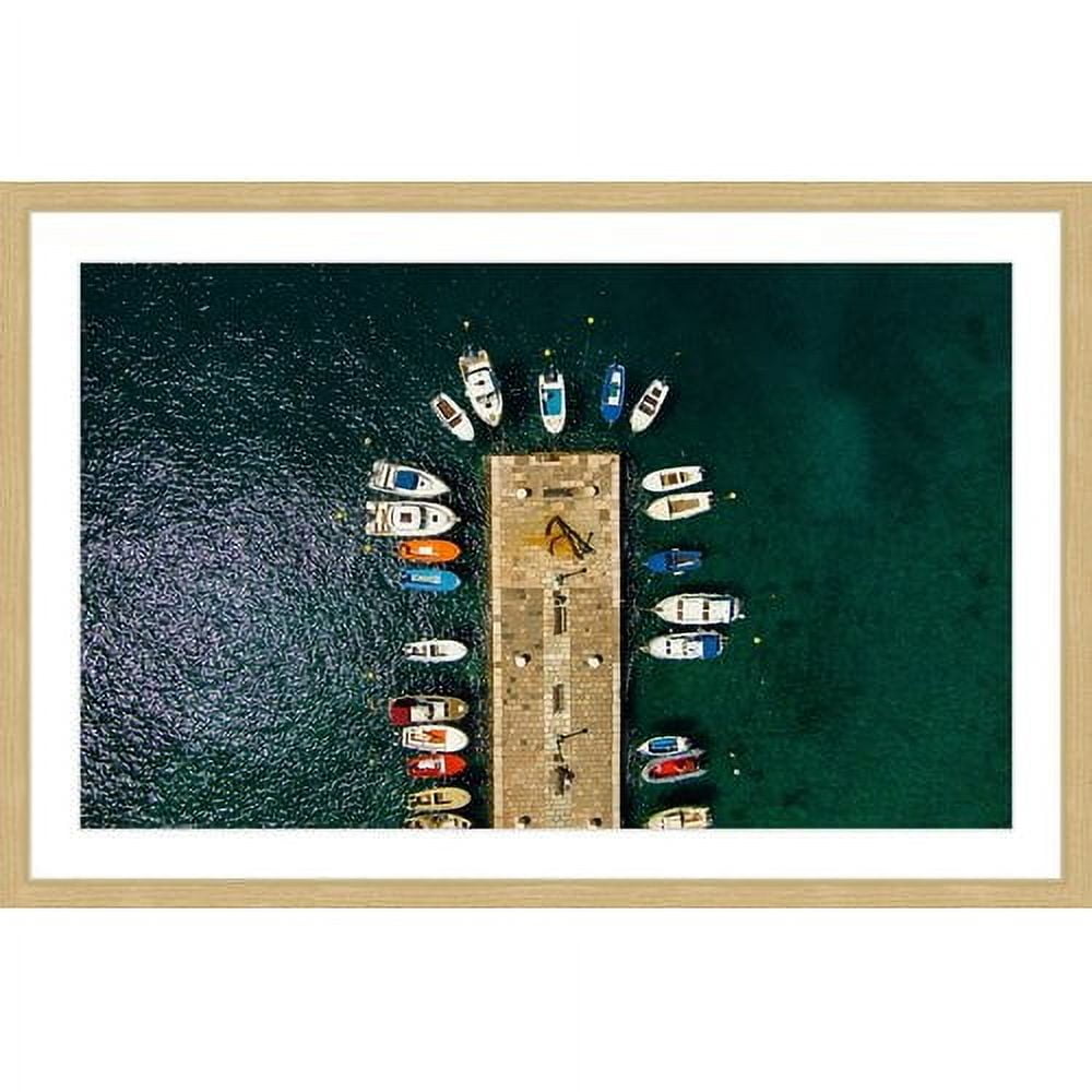Marmont Hill - "Boats Docked" by Karolis Janulis Framed Painting Print