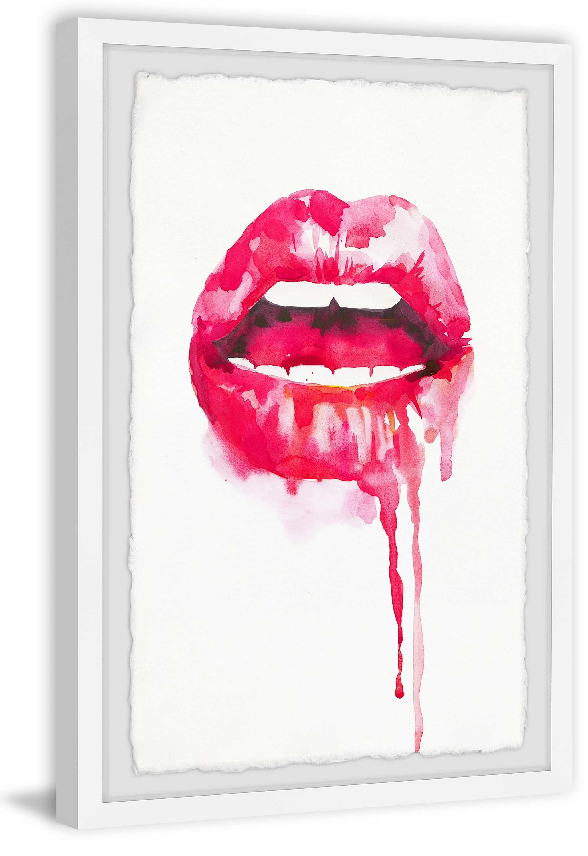 Marmont Hill "Bold Lips" Framed Painting Art Print, 16.00" x 1.50"