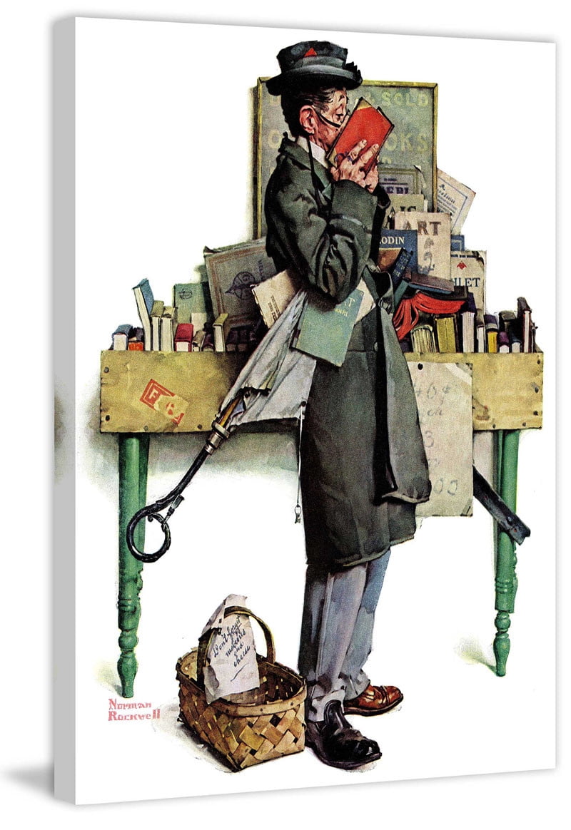 Marmont Hill "Bookworm" by Norman Rockwell Painting Print on Canvas