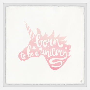 Marmont Hill Born To Be A Unicorn Ii Framed Wall Art, 12.00" x 1.50"