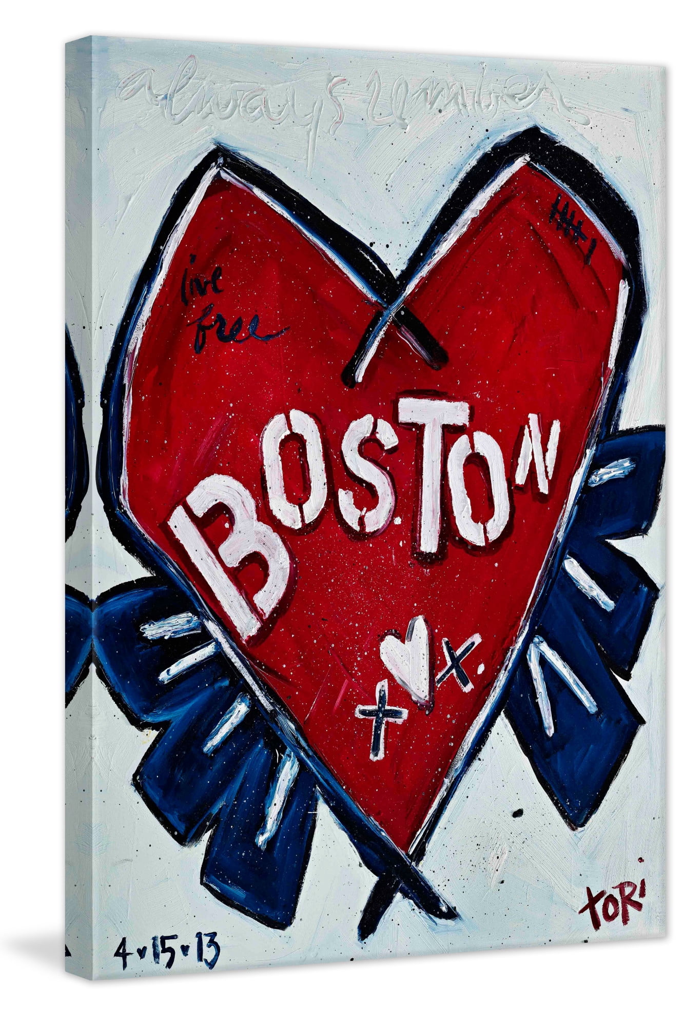 Marmont Hill "Boston Heart" by Tori Campisi Painting Print on Canvas