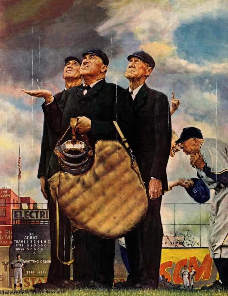Marmont Hill 'Bottom Of The Sixth' by Norman Rockwell Painting Print on Wrapped Canvas