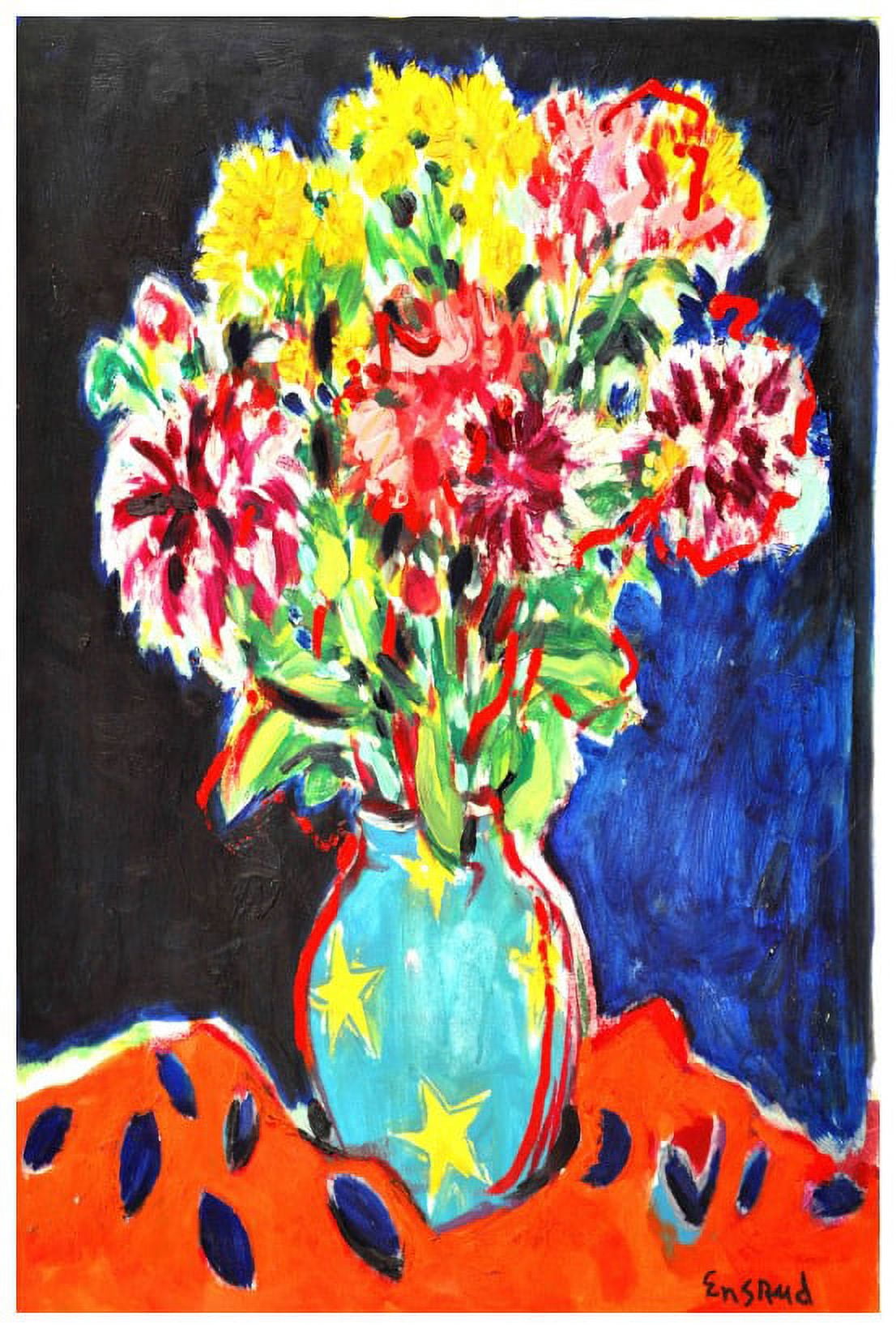 Marmont Hill "Bouquet with Orange Cloth" by Wayne Ensrud Painting Print on Canvas