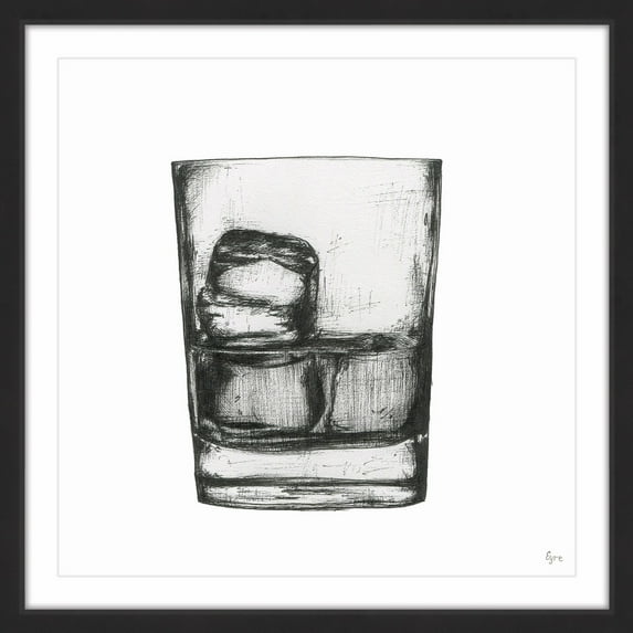 Marmont Hill Bourbon on the Rocks Framed Wall Art, 12" x 12"