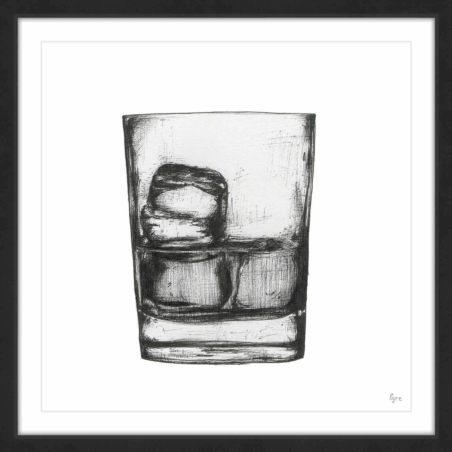 Marmont Hill Bourbon on the Rocks Framed Wall Art, 32" x 32"