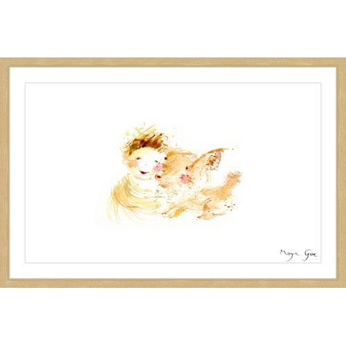 Marmont Hill "Boy and Dog Love" by Maya Gur Framed Painting Print
