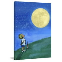 Marmont Hill "Boy and Moon" by Phyllis Harris Painting Print on Wrapped Canvas