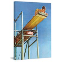 MARMONT HILL  - "Boy on High Dive" by Norman Rockwell Painting Print on Canvas 40 x 52