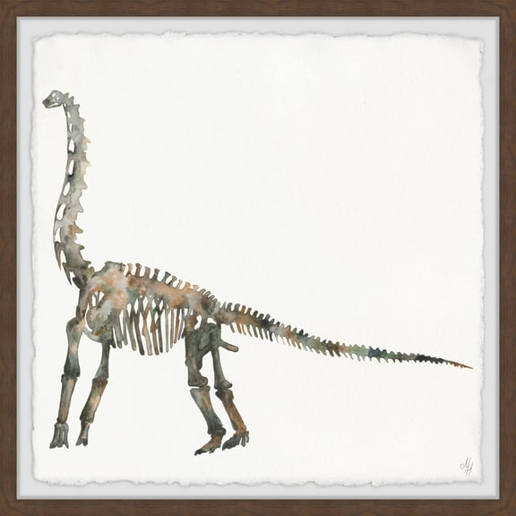 Marmont Hill Brachiosaurus Skeleton Framed Wall Art, 18.00" x 1.50"