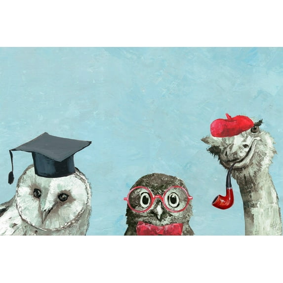 Marmont Hill Brainy Birds Painting Print on Wrapped Canvas