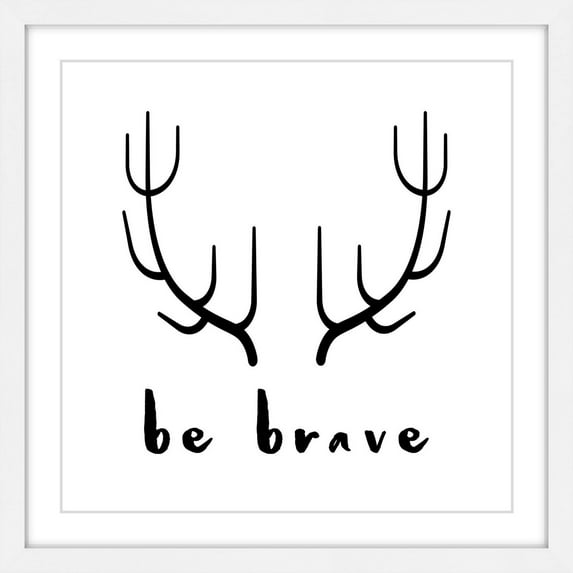 MARMONT HILL - 'Brave Antlers' by Diana Alcala Framed Painting Print - Multi-Color 12 x 12