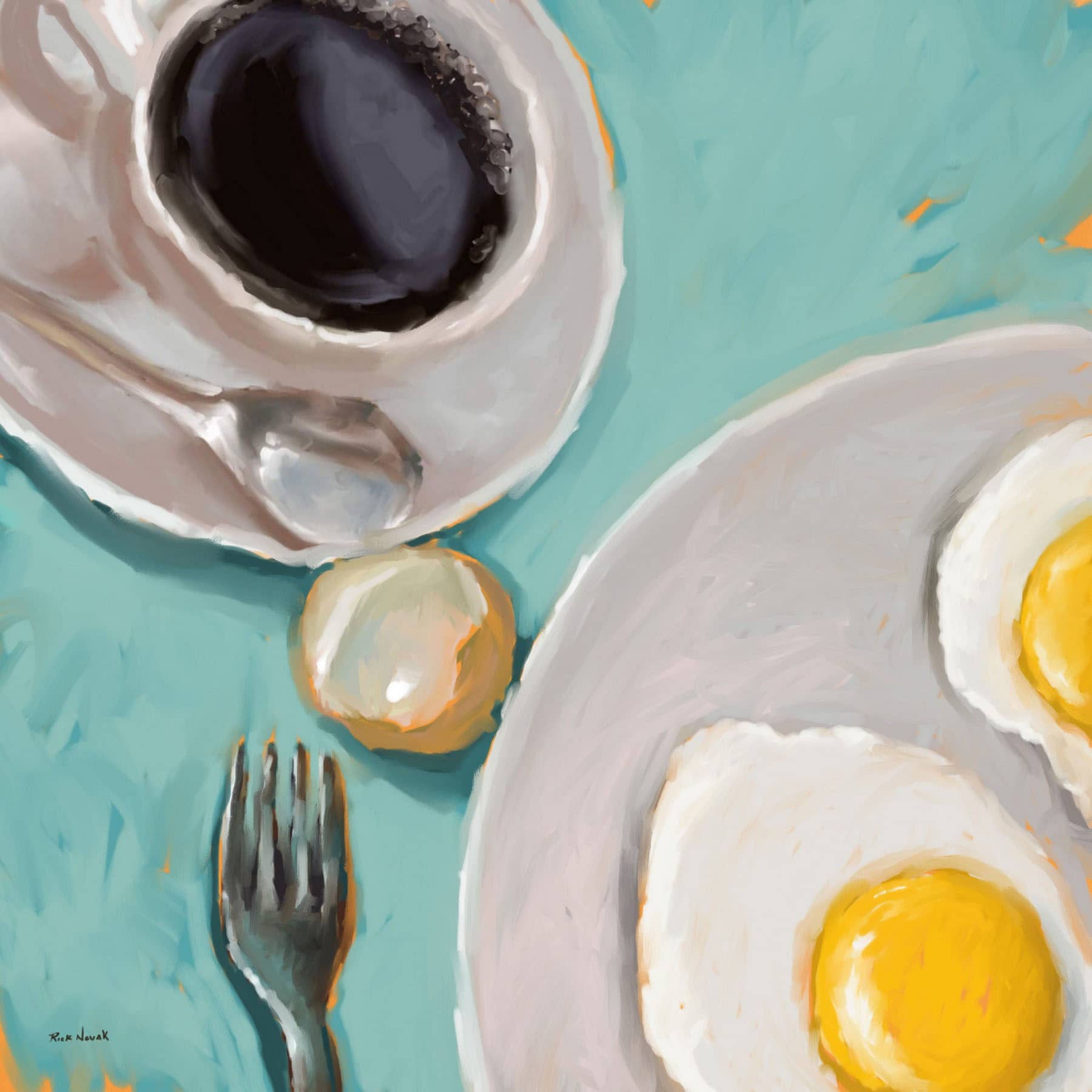 Marmont Hill "Breakfast" by Rick Novak Painting Print on Wrapped Canvas