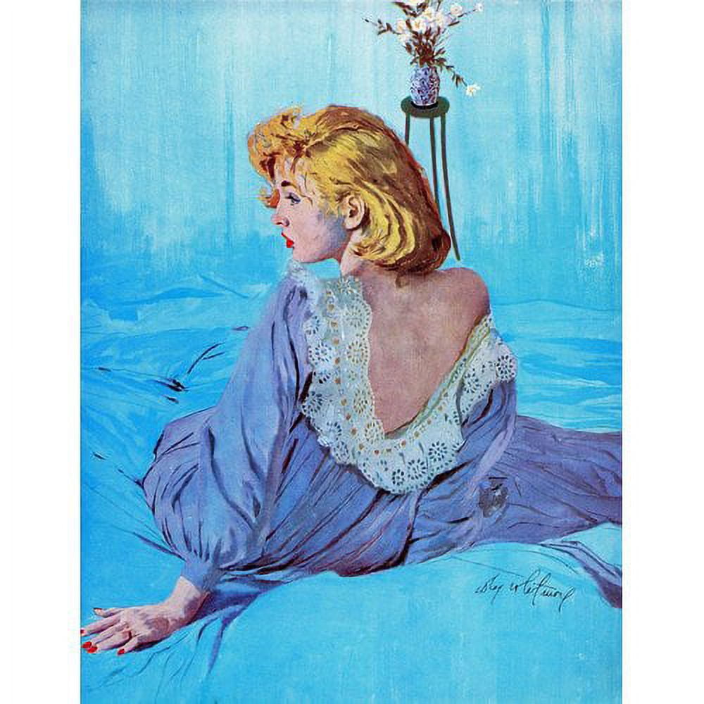 Vintage Blue and Purple Canvas Print with Wood Frame