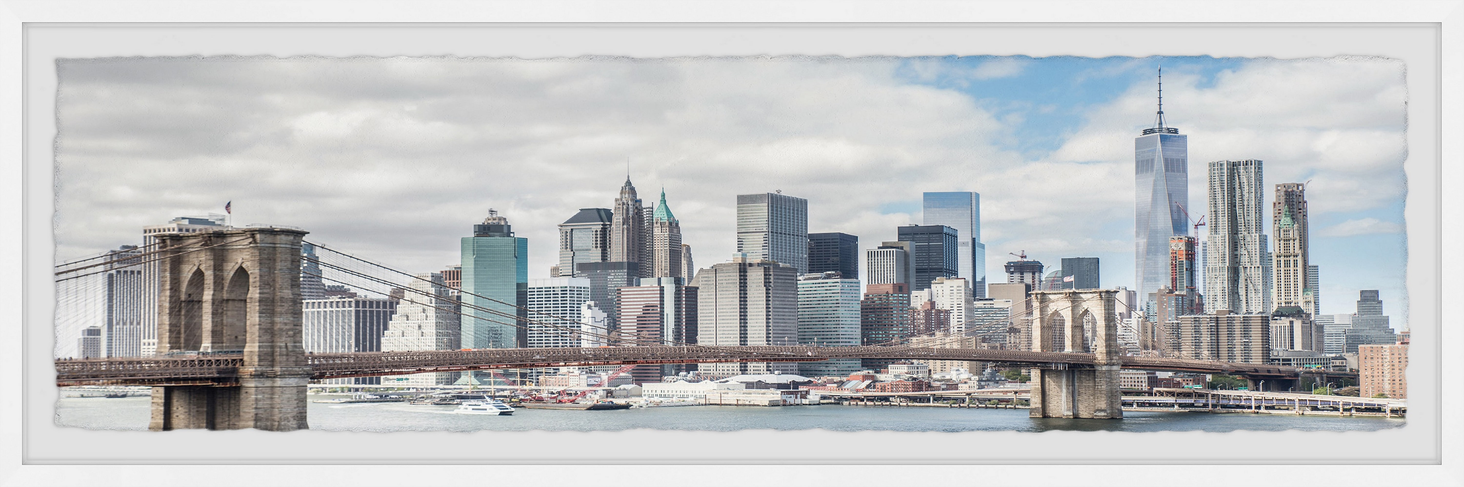 Brooklyn Bridge and New York Skyline Framed Print