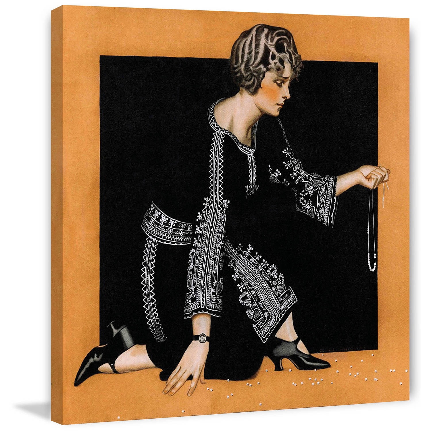 "Broken Pearl Necklace" Painting Print on Canvas