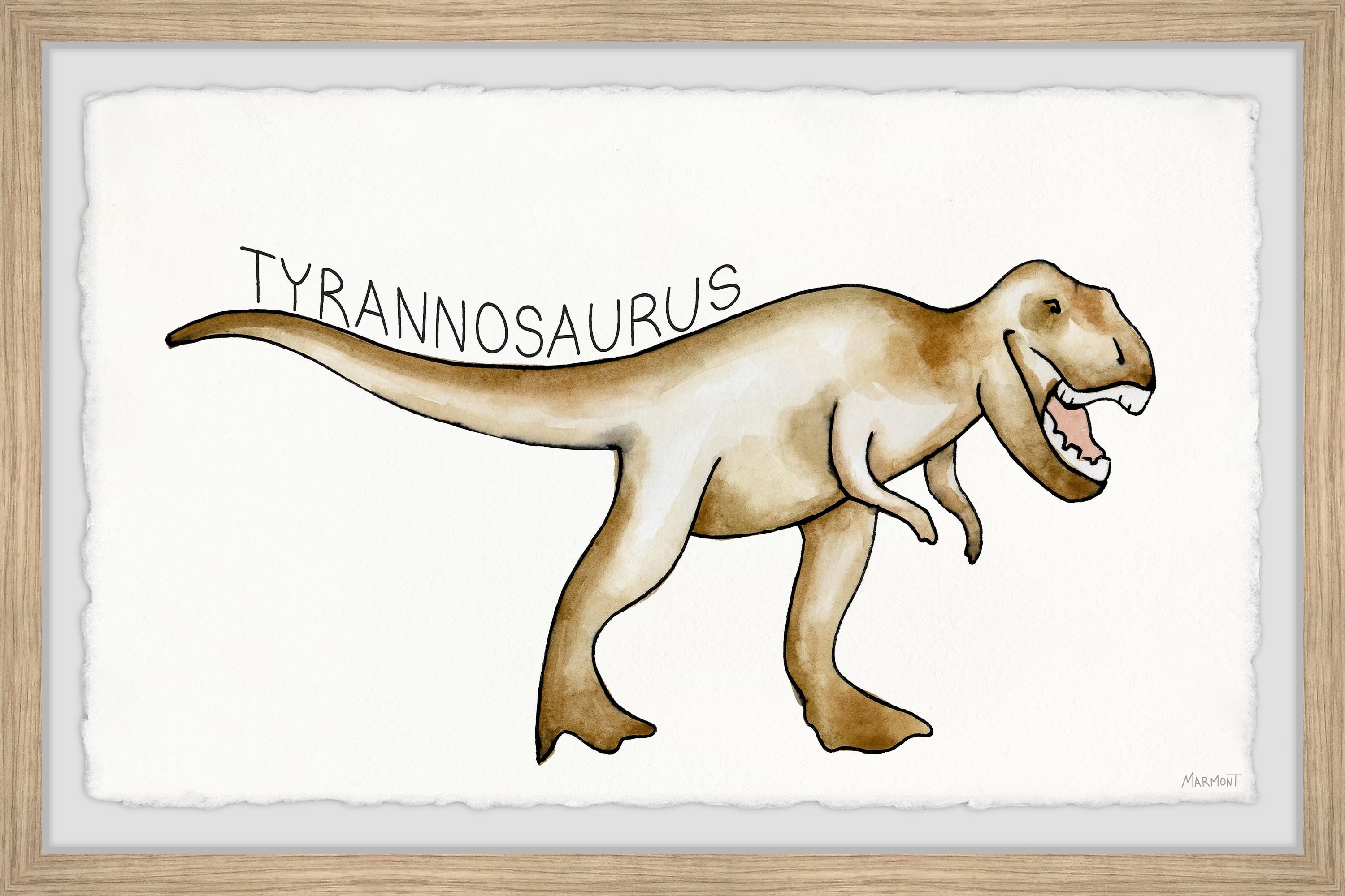 Marmont Hill Brown Tyrannosaurus Framed Wall Art