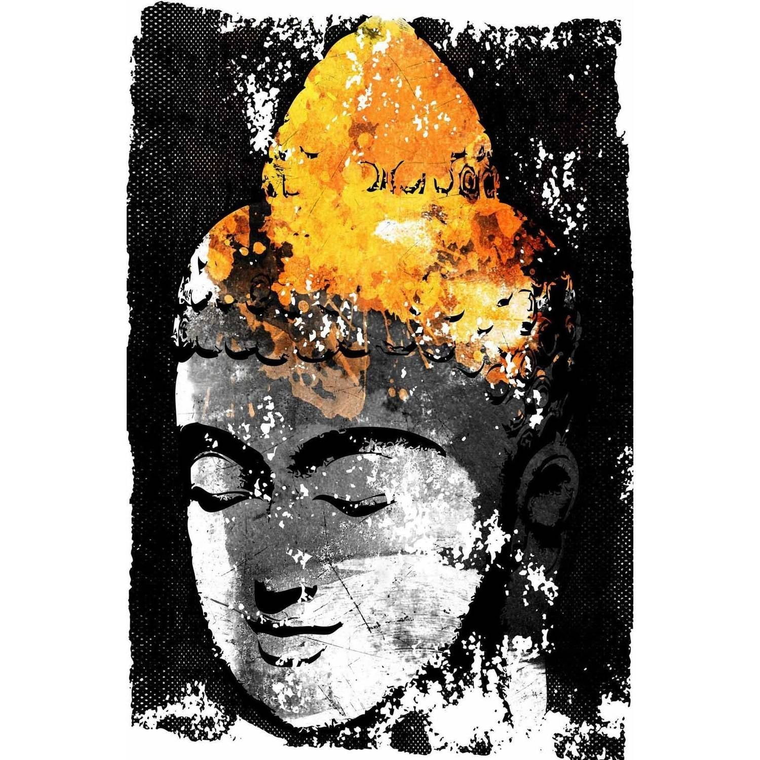 Marmont Hill "Buddha Black Gold" by Rick Martin Painting Print on Wrapped Canvas