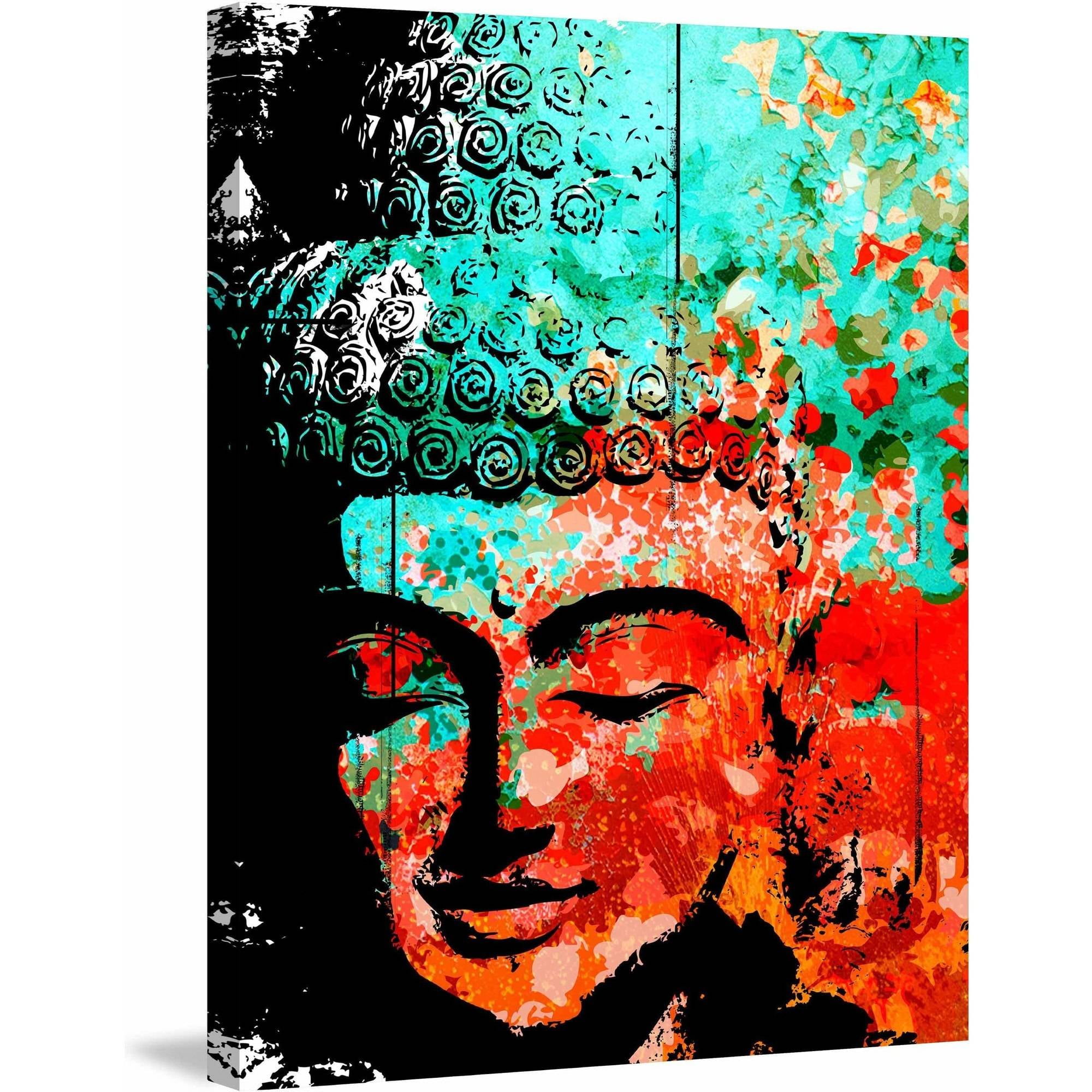 Marmont Hill "Buddha Green Red" by Rick Martin Painting Print on Wrapped Canvas