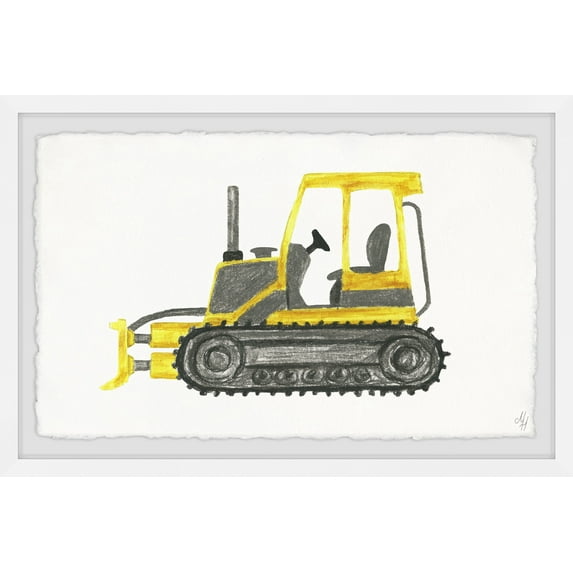 Marmont Hill Bulldozer Truck Framed Wall Art, 18.00" x 1.50"