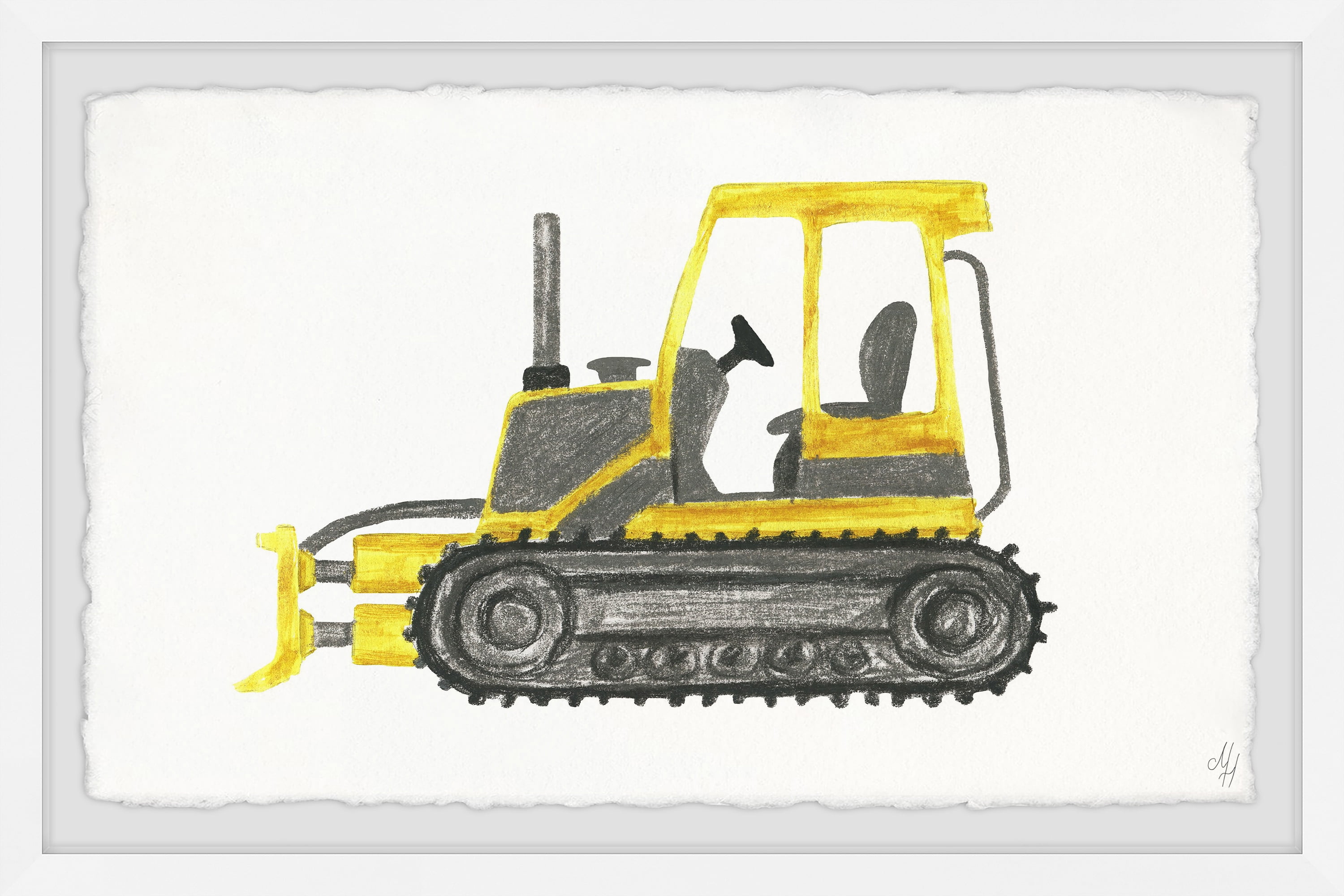 Marmont Hill Bulldozer Truck Framed Wall Art