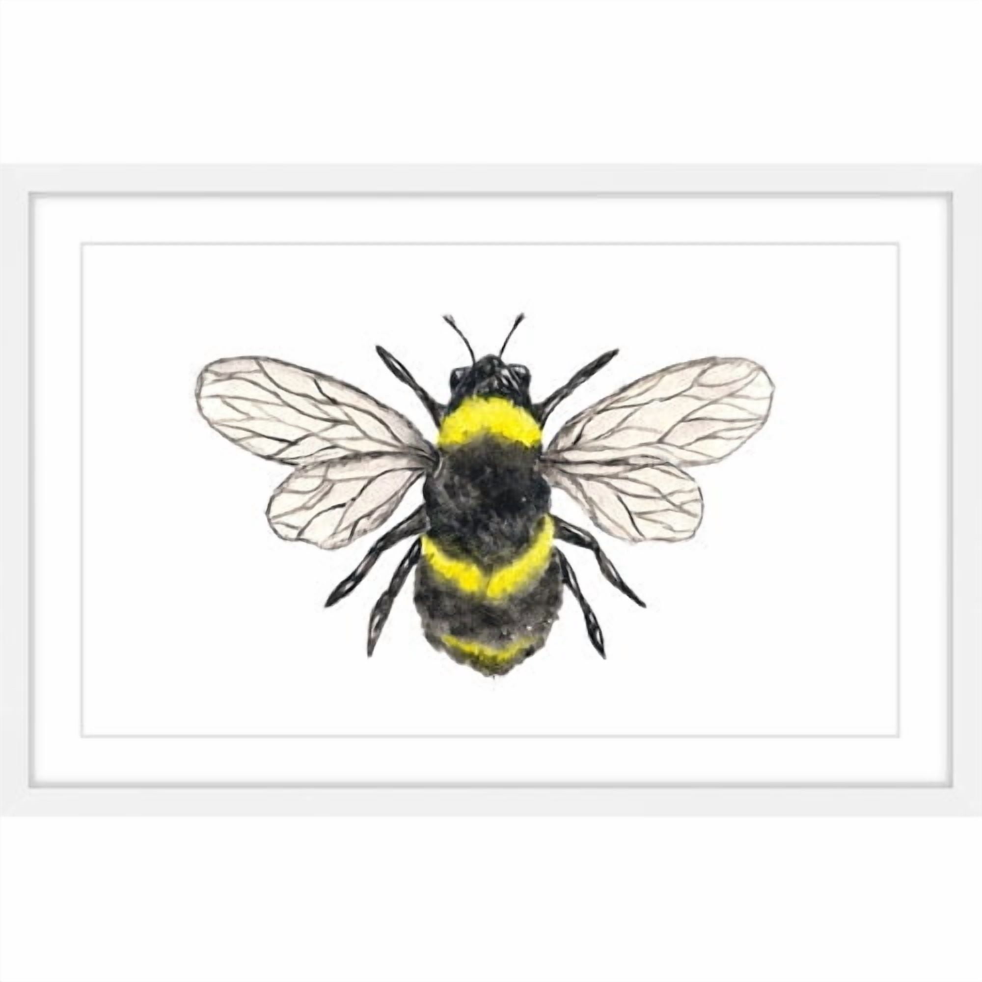 Marmont Hill "Bumble Bee" by Thimble Sparrow Framed Painting Print