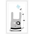 thumbnail image 1 of Marmont Hill "Bunny Flower Blue" by Katarina Snygg Framed Painting Print, 1 of 2