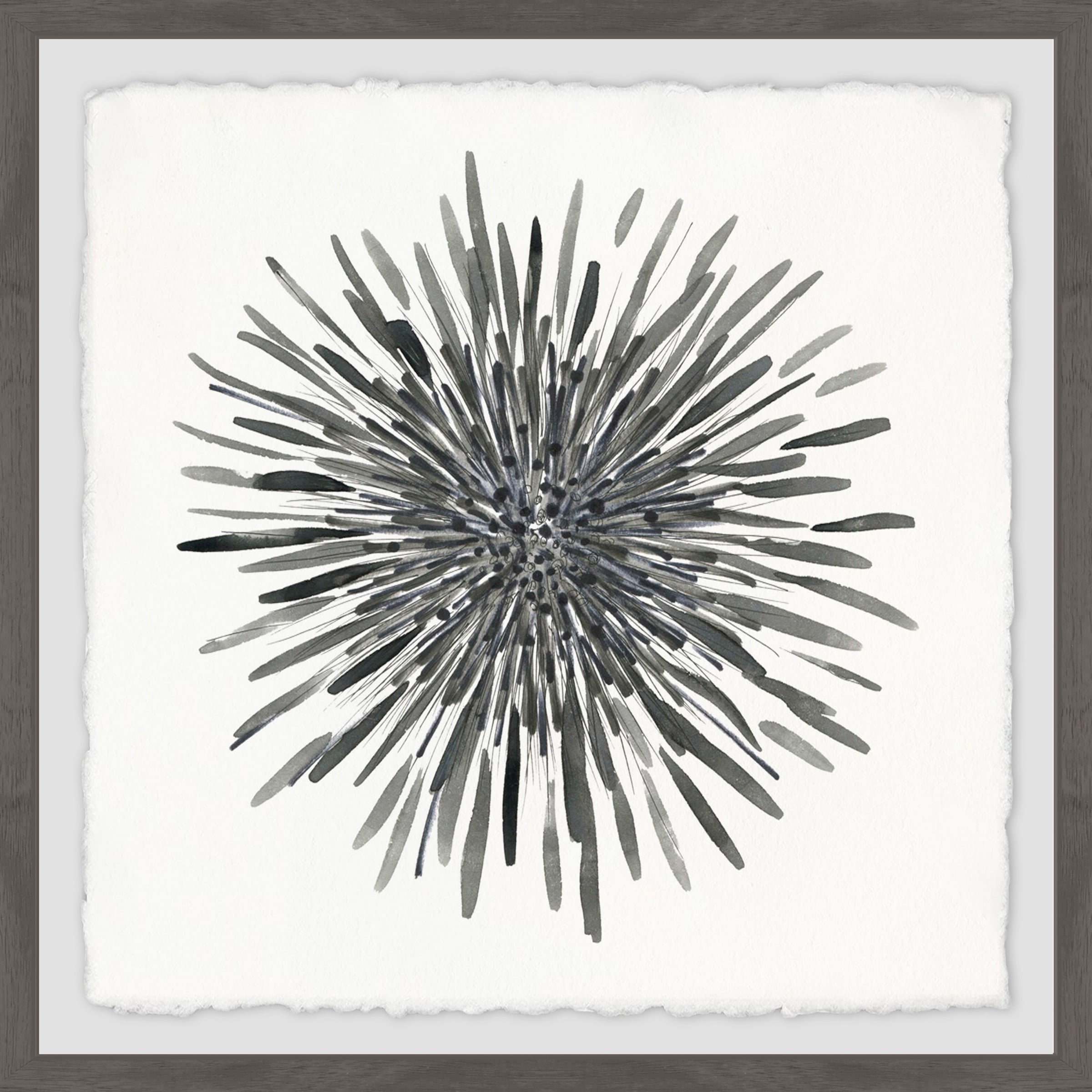 Marmont Hill Burst of Grey Framed Wall Art, 18" x 18"