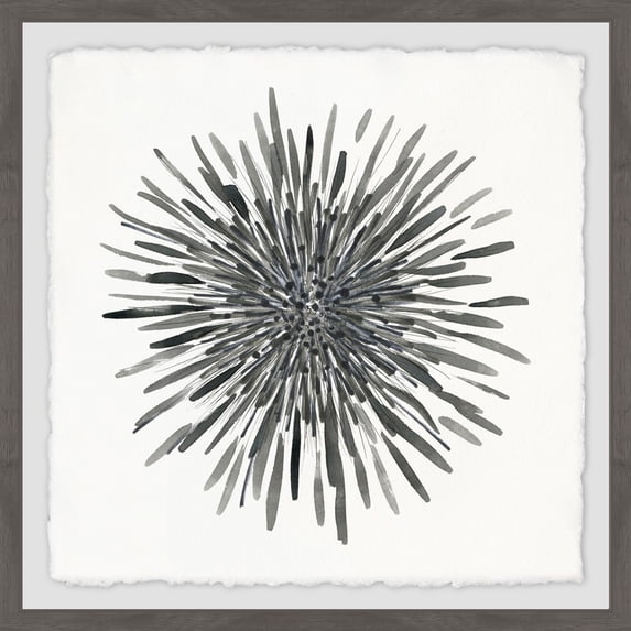 Marmont Hill Burst of Grey Framed Wall Art, 18" x 18"