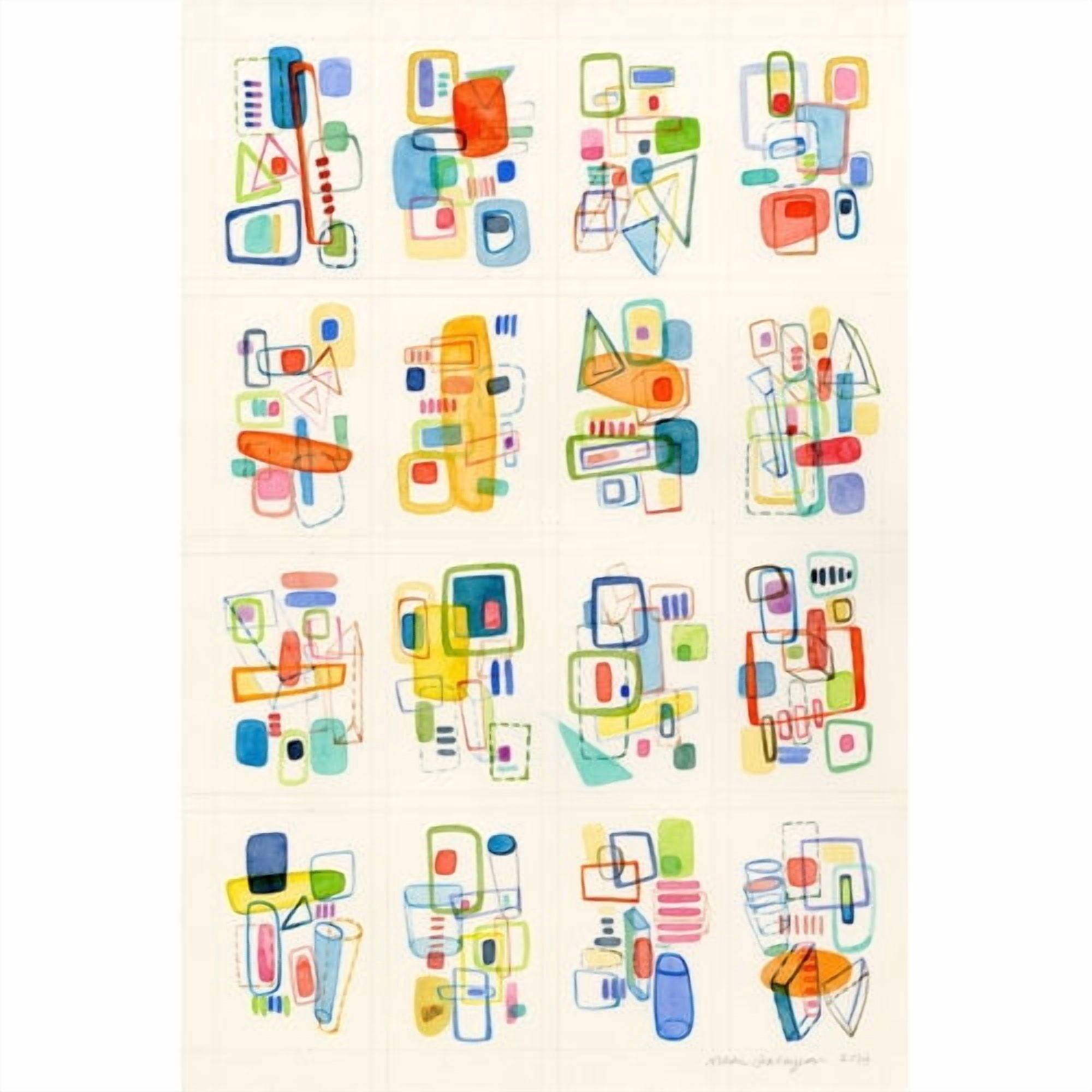 Marmont Hill 'Busy Shapes' by Nikki Galapon Painting Print on Wrapped Canvas
