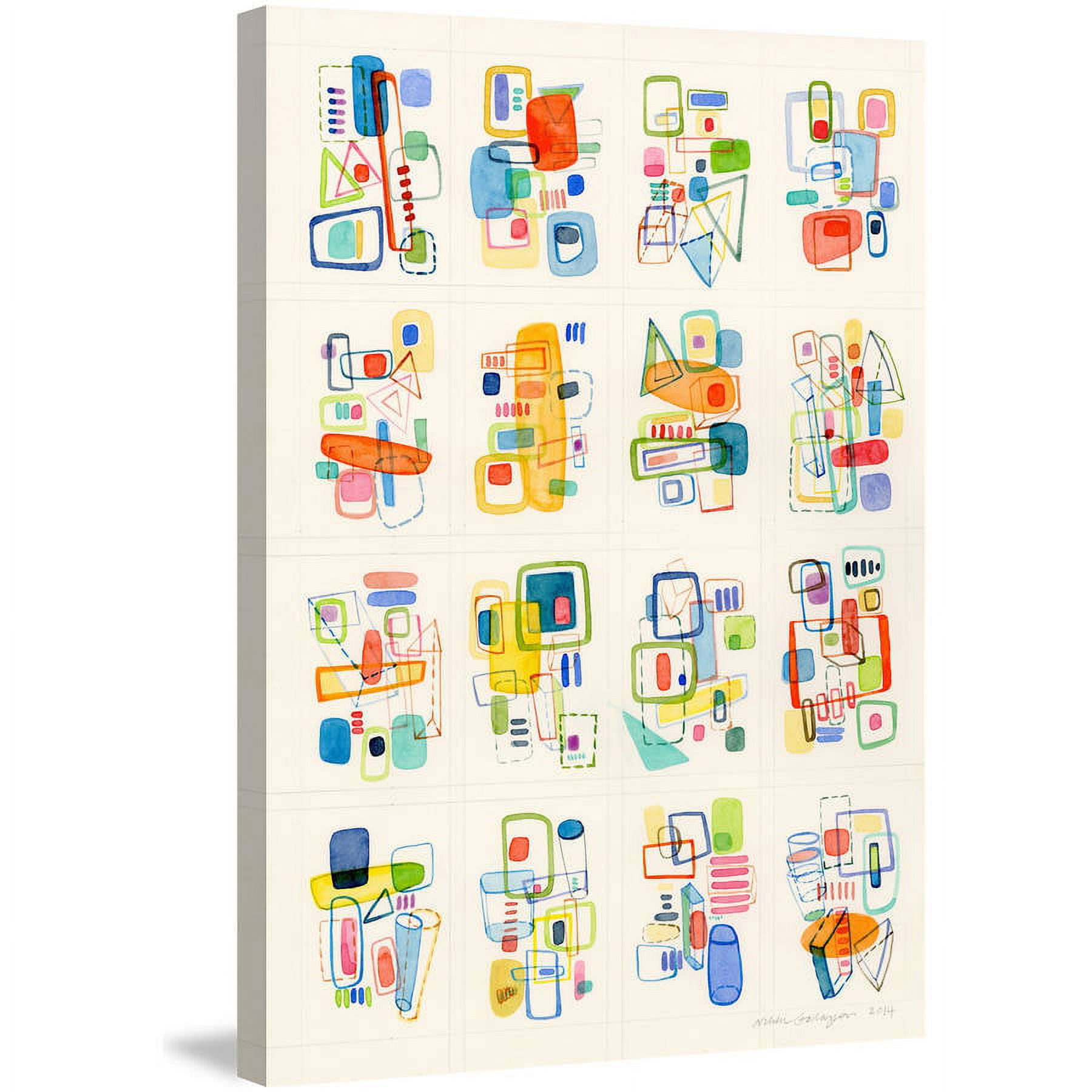 Marmont Hill "Busy Shapes" by Nikki Galapon Painting Print on Wrapped Canvas