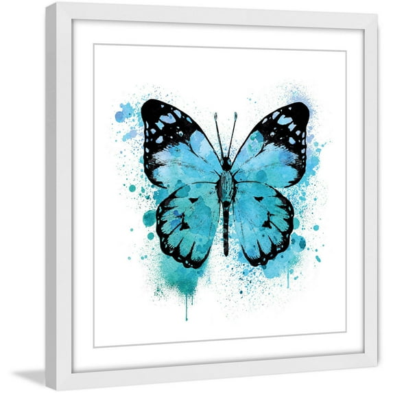 Marmont Hill "Butterfly Black Blue" by Amanda Greenwood Framed Painting Print