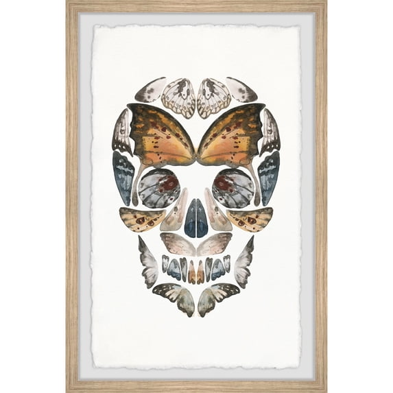 Marmont Hill Butterfly Skull Framed Painting Print