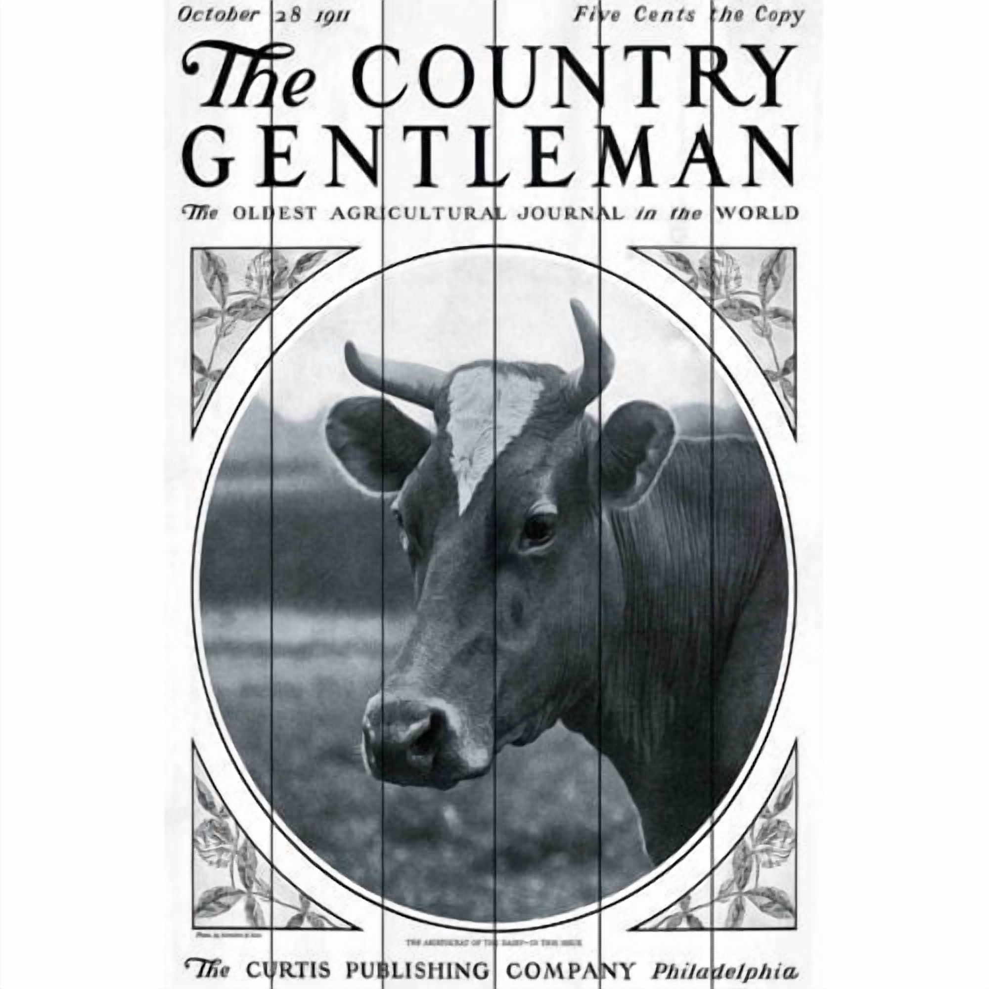 Marmont Hill "CG Cow" Painting Print on White Wood