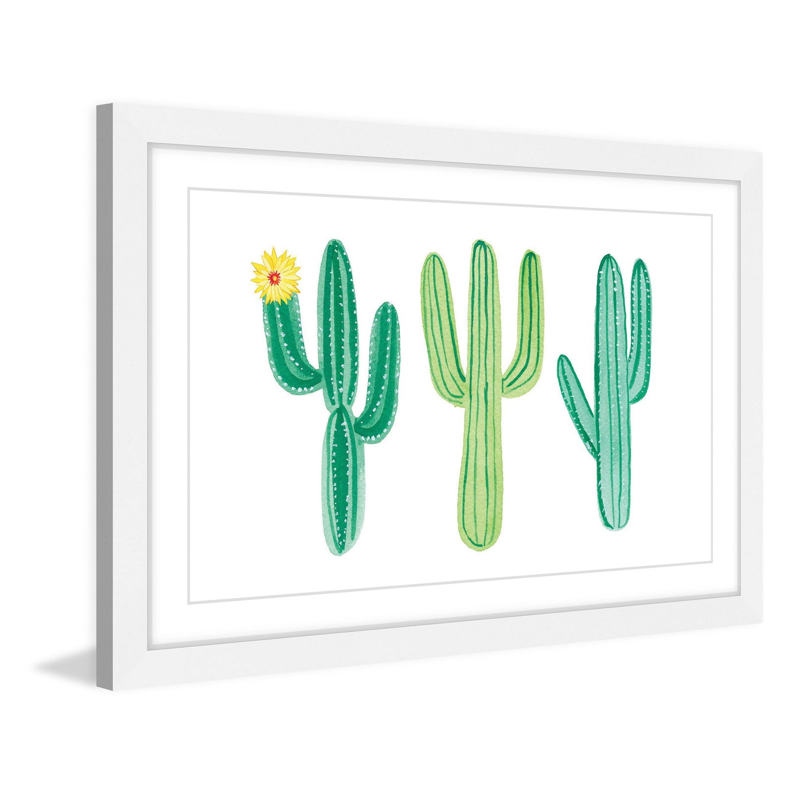 Marmont Hill "Cacti" By Molly Rosner Framed Painting Art Print, 36.0" x 1.5"