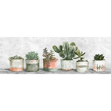 Marmont Hill Cacti Tribe Canvas Wall Art, 5" x 15"