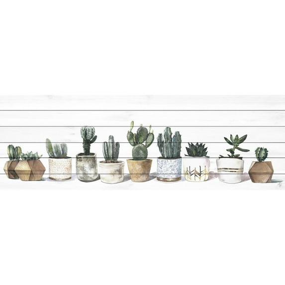 Marmont Hill Cacti and Earth Tones Painting Print on White Wood