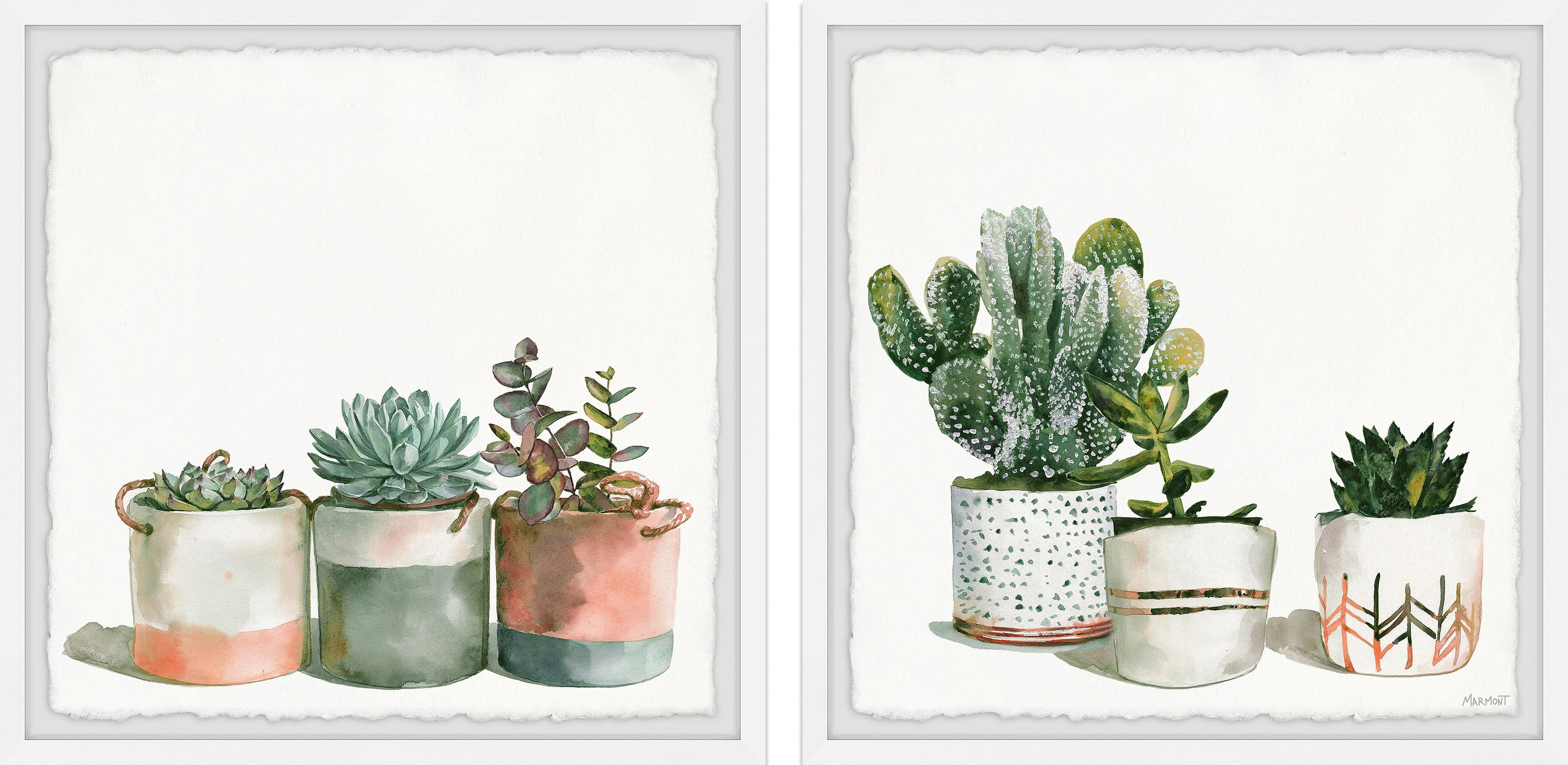 Marmont Hill Cactus Varieties Diptych, 1.50" x 36.00"
