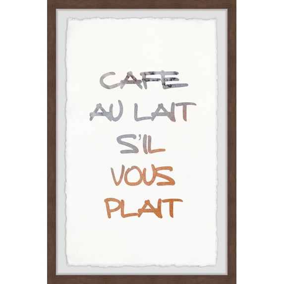 Marmont Hill Cafe Au Lait S'il Vous Plait Framed Wall Art