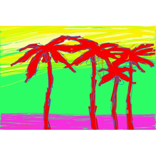Marmont Hill "California Palms 2" by Arthur Pina Painting Print on Wrapped Canvas