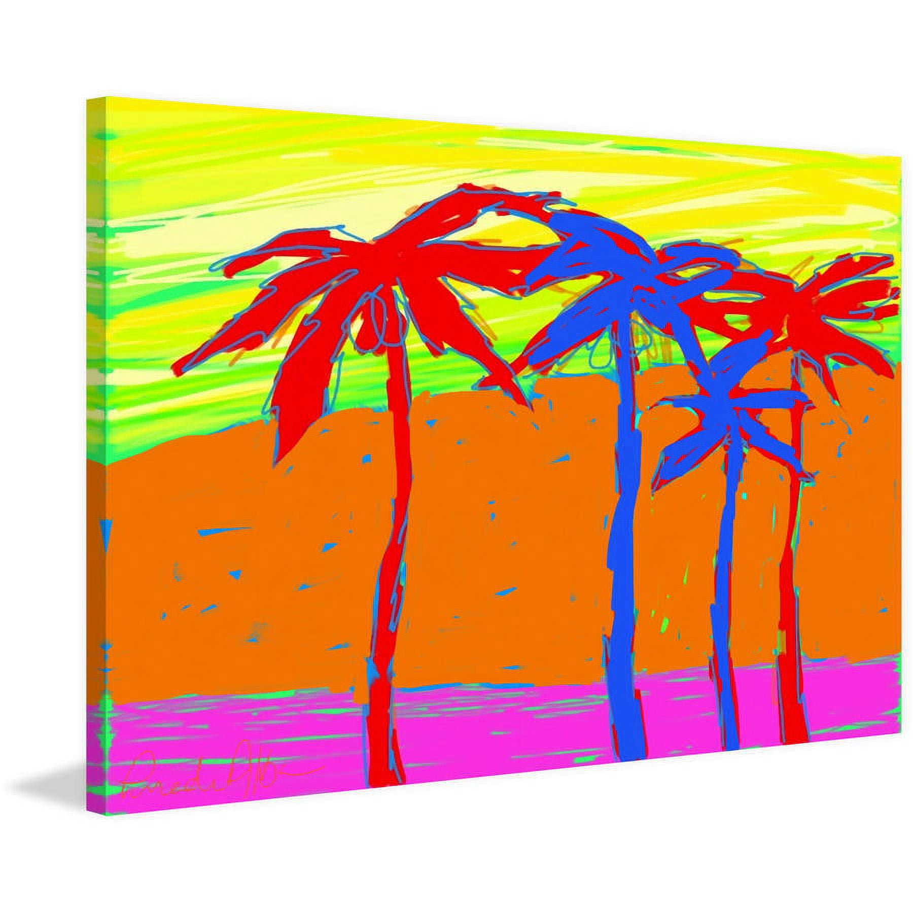 Marmont Hill "California Palms 3" by Arthur Pina Painting Print on Wrapped Canvas