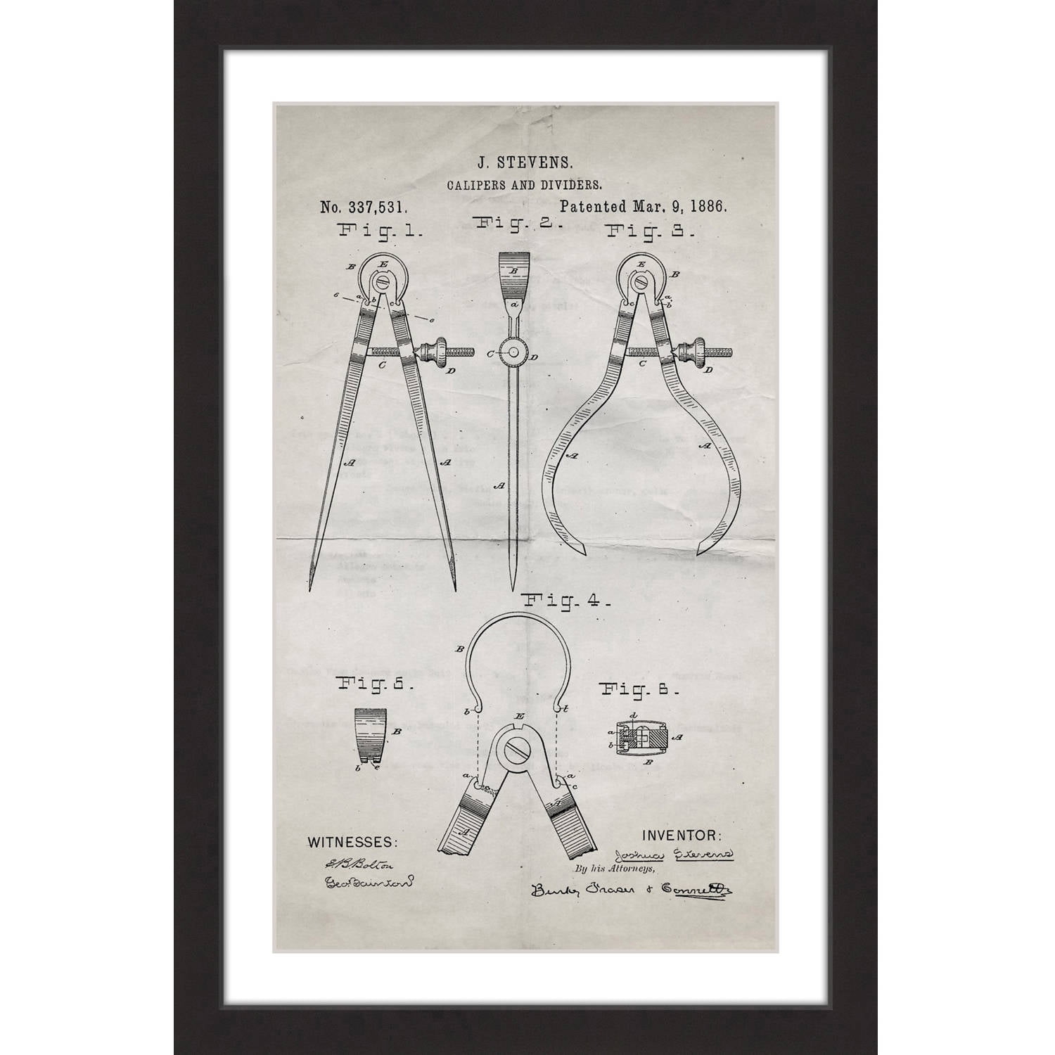 Marmont Hill - "Calipers 1886 Old Paper" by Steve King Framed Painting Art Print