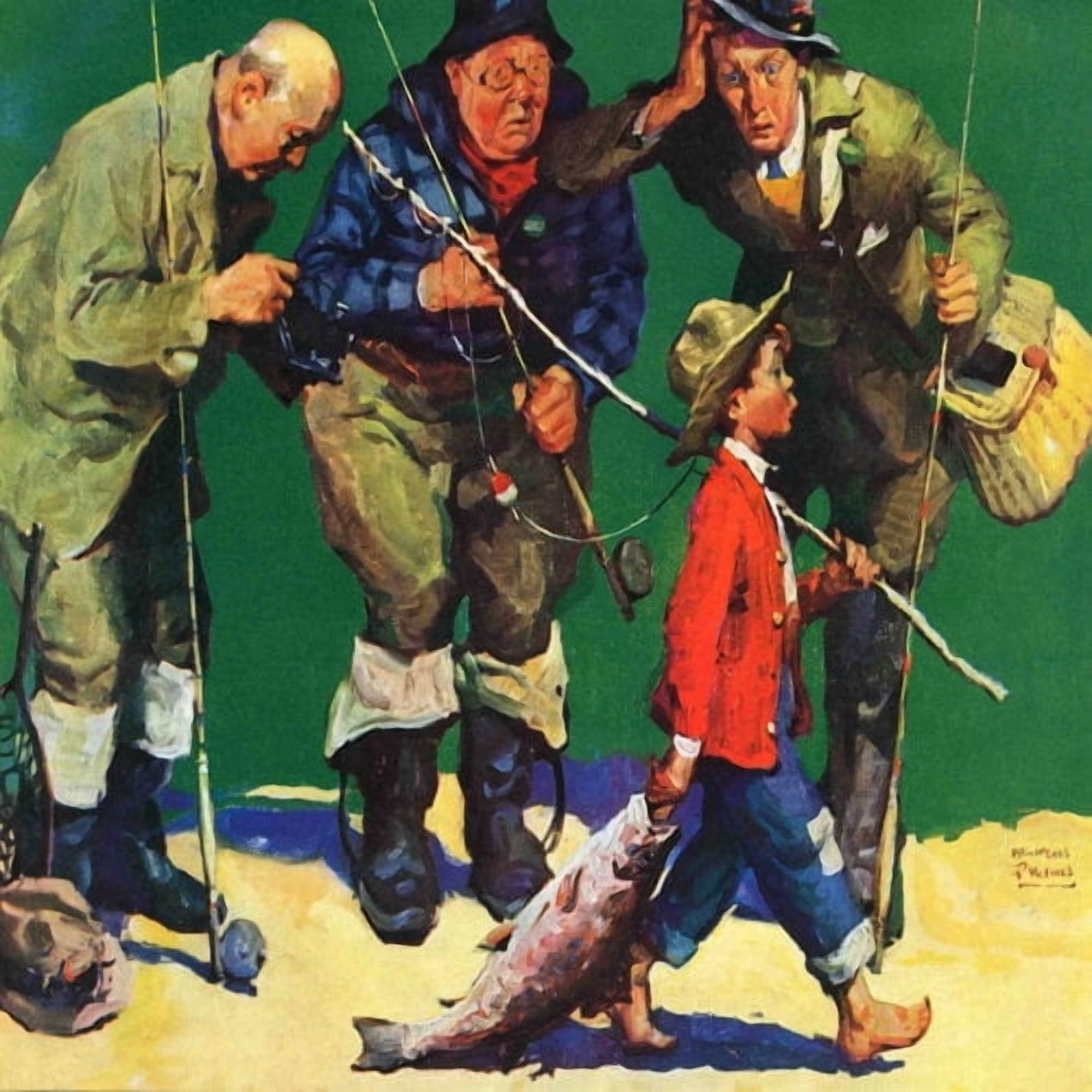 Marmont Hill Cane Pole Catch by WM. Meade Prince Painting Print on Canvas